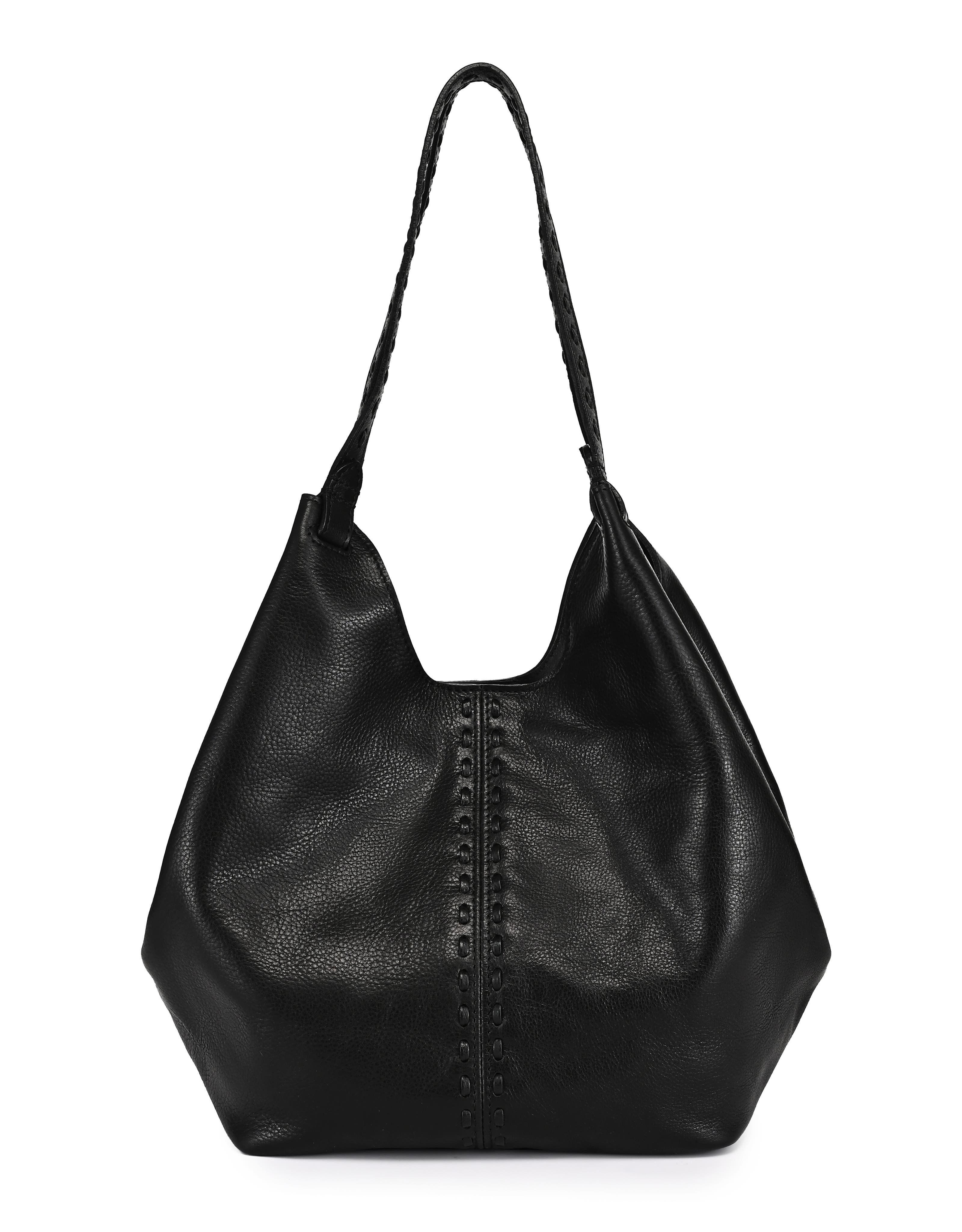 OLD TREND Magnolia Genuine Leather Handwoven Convertible Tote, Alternate, color, Black