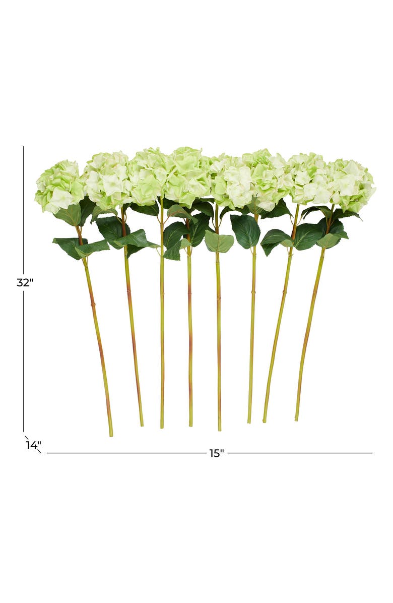 SONOMA SAGE HOME Set of Eight Green Hydrangea Artificial Flowers, Alternate, color, Green