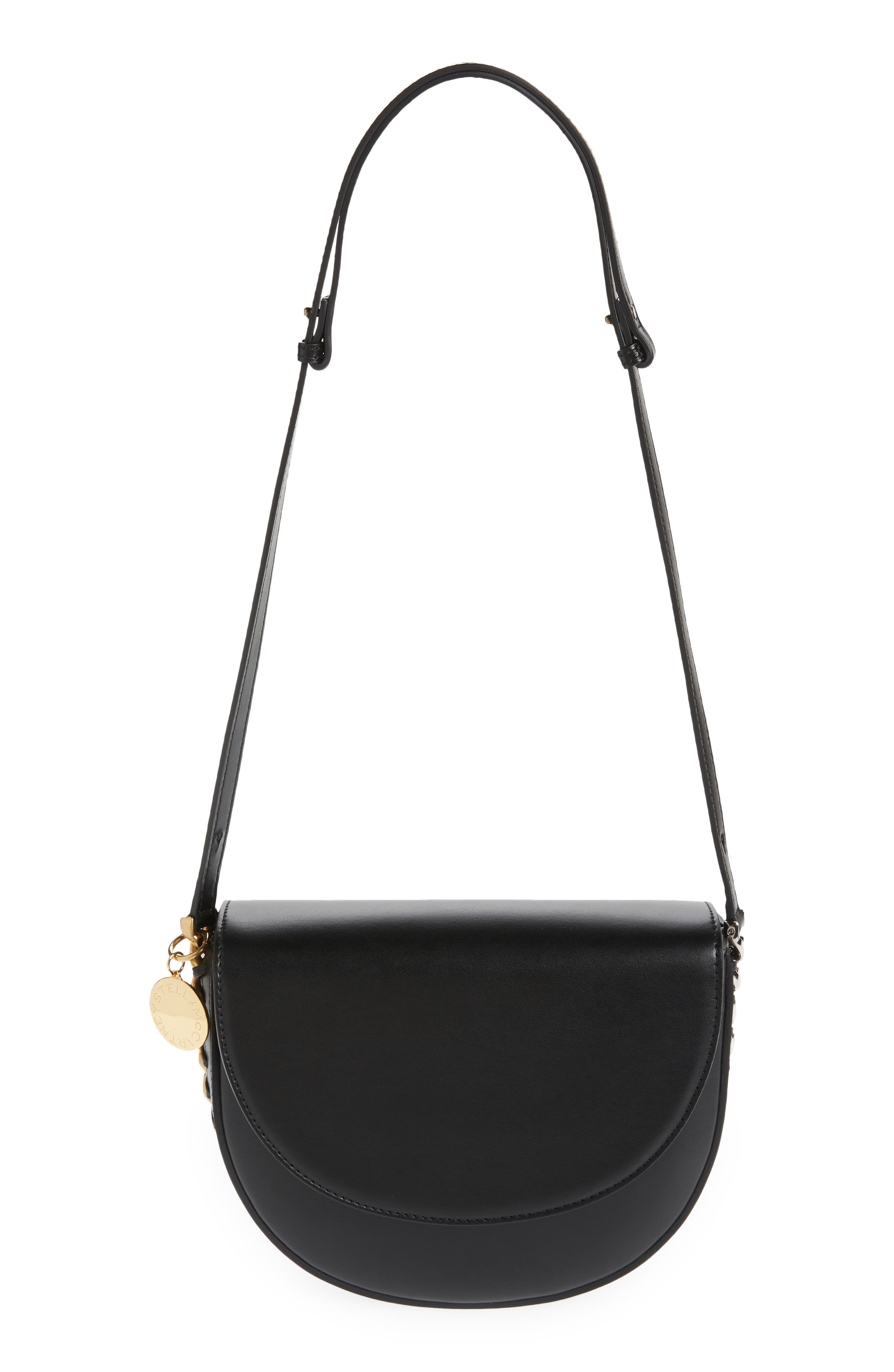 Stella McCartney Medium Frayme Flap Faux Leather Shoulder Bag, Main, color, 