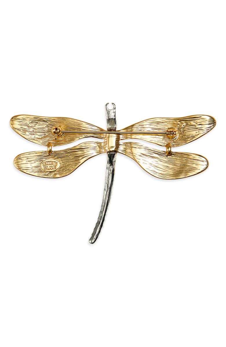 Kenneth Jay Lane Dragonfly Pin, Alternate, color, Gold