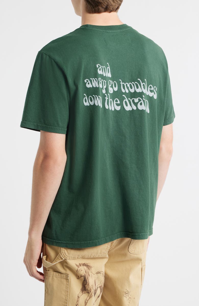 ONE OF THESE DAYS Away Go Trouble Graphic T-Shirt, Alternate, color, Washed Forest Green