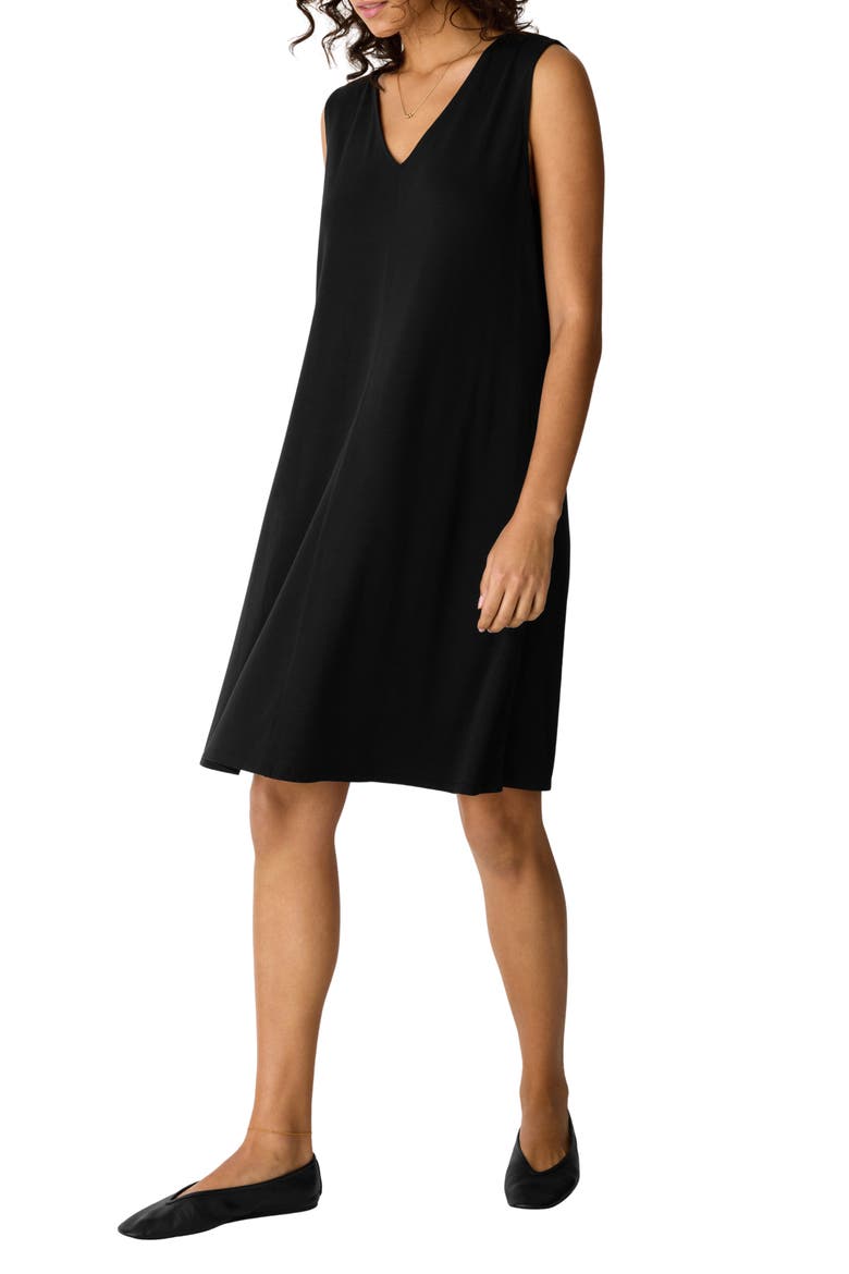 Sleeveless Jersey Shift Dress, Alternate, color, BLACK