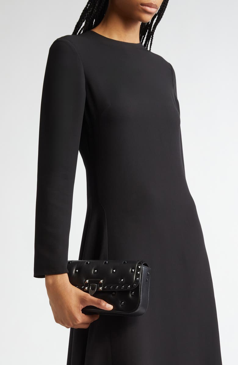 Valentino Garavani Rockstud Leather Shoulder Bag, Alternate, color,