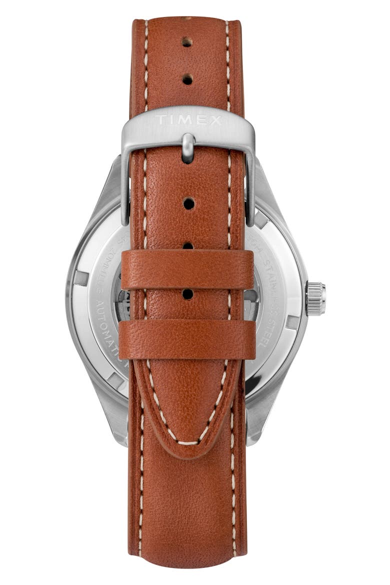 Waterbury Traditional Leather Strap Watch, 42mm, Alternate, color, BROWN
