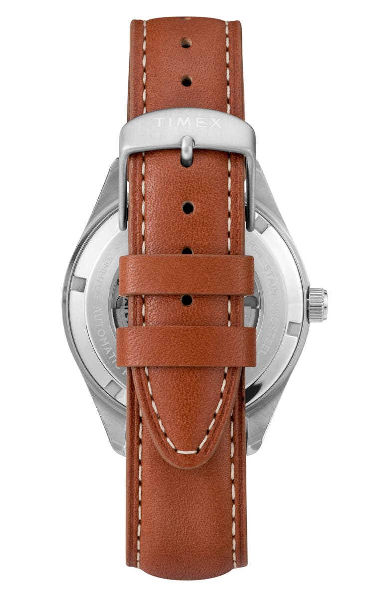 Timex<sup>®</sup> Waterbury Traditional Leather Strap Watch, 42mm, Alternate, color, 