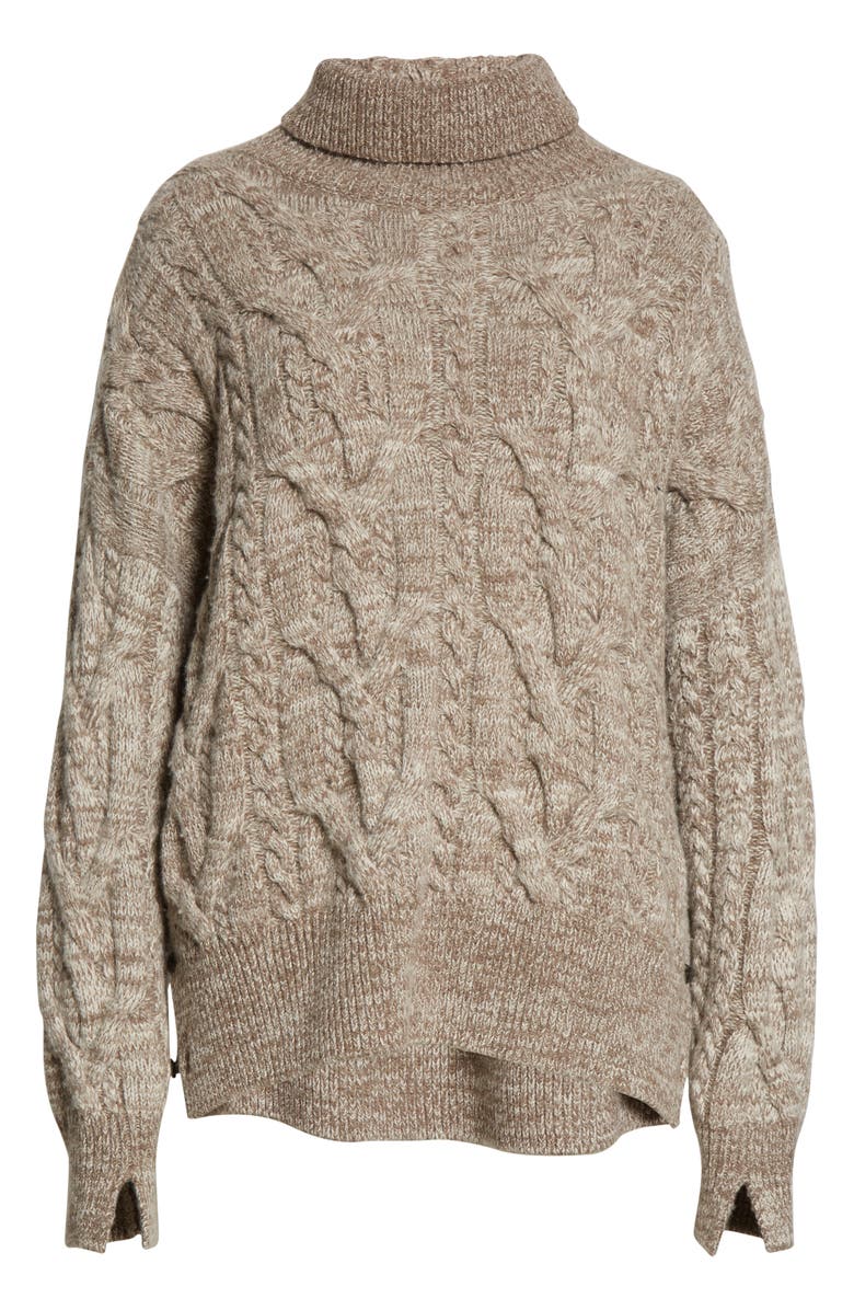 rag & bone Nora Cable Knit Turtleneck, Alternate, color, 