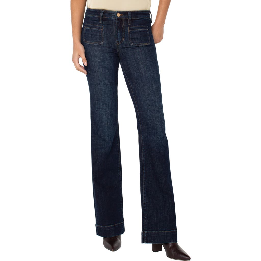 Liverpool Los Angeles Lucy Patch Pocket Bootcut Jeans In Blue