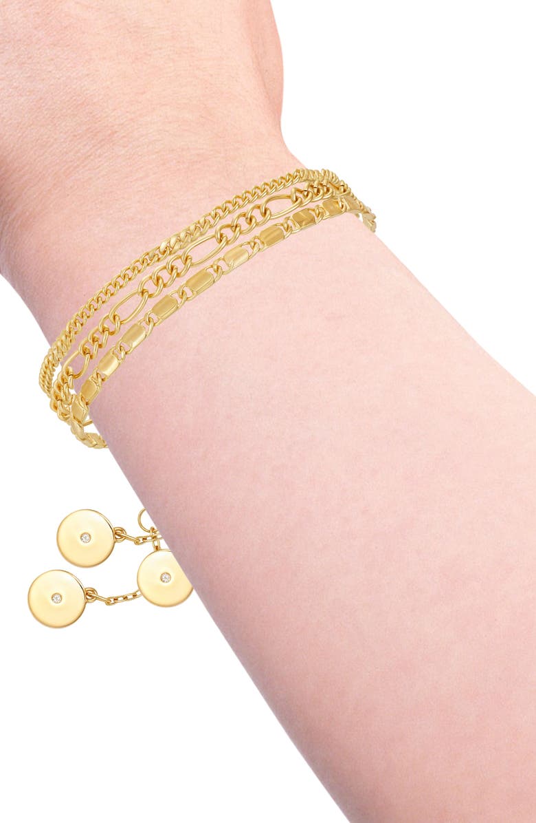 Vince Camuto Set of 3 Chain Bracelets, Alternate, color, Gold