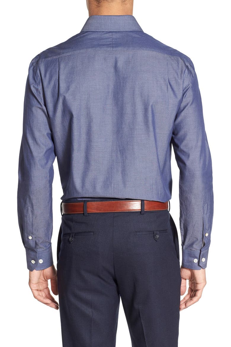 Trim Fit Denim Dress Shirt, Alternate, color, DENIM