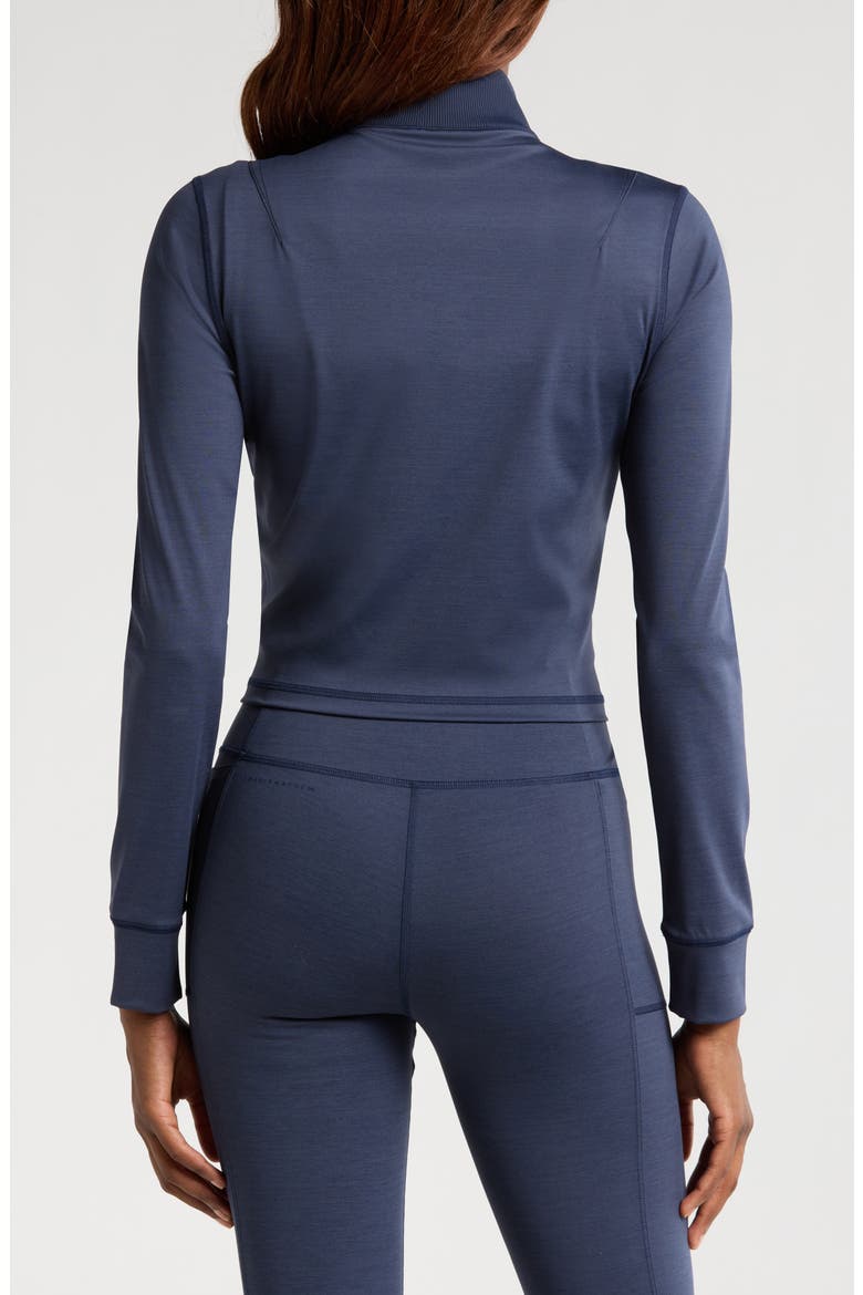 Moveknit Full Zip Crop Jacket, Alternate, color, HEATHER NAVY BLAZER
