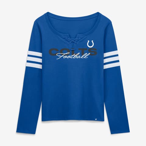 Women's Fanatics Royal Indianapolis Colts Team First Coverage Scheme Lace-Up Long Sleeve T-Shirt