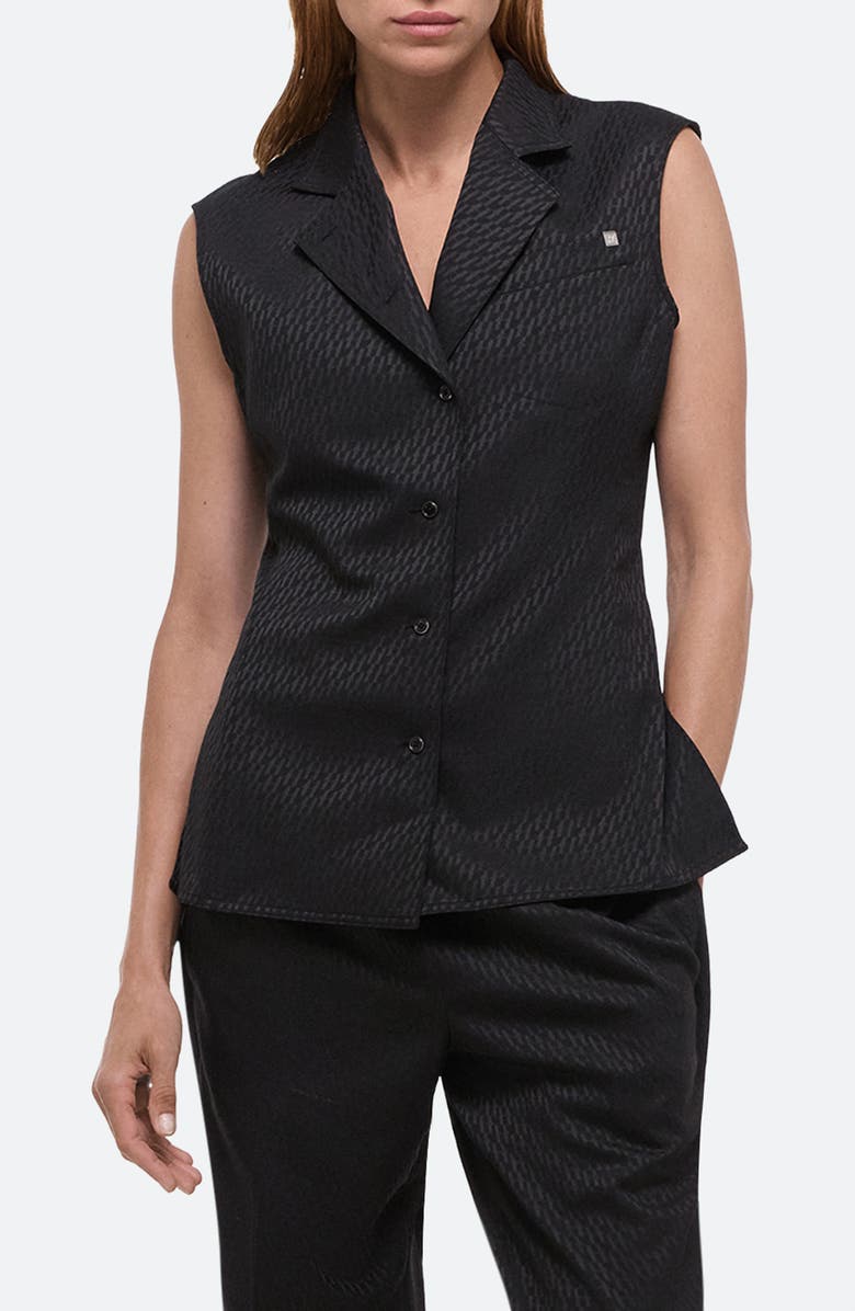 Helmut Lang Modest Jacquard Satin Vest, Main, color, Black/ Black