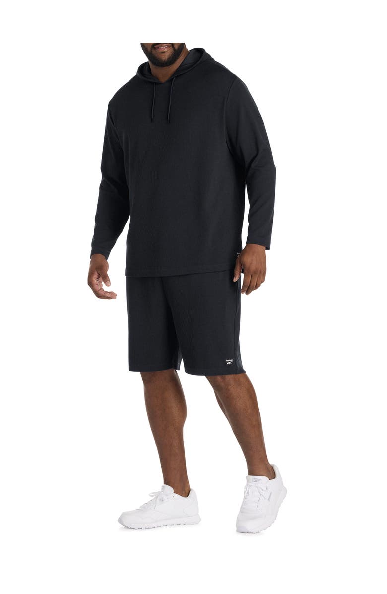 Reebok Big & Tall Everywhere Performance Textured Hoodie, Alternate, color, Black