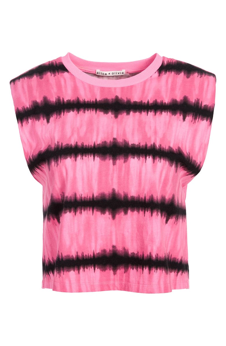 Alice + Olivia Desma Tie Dye Shoulder Pad Tank, Alternate, color,