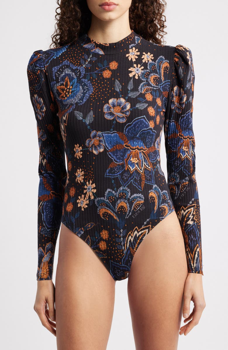 FARM Rio Snakes Bouquet Bodysuit, Alternate, color, 