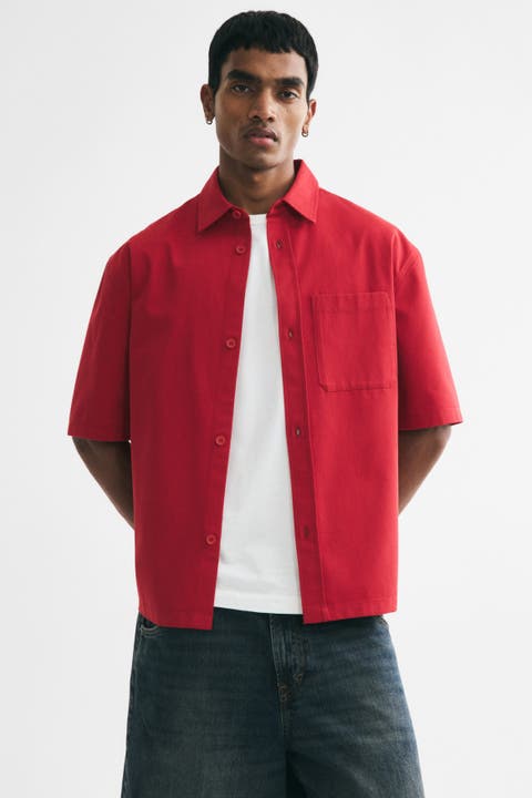 Relaxed-fit Embroidered-motif Cotton Shirt