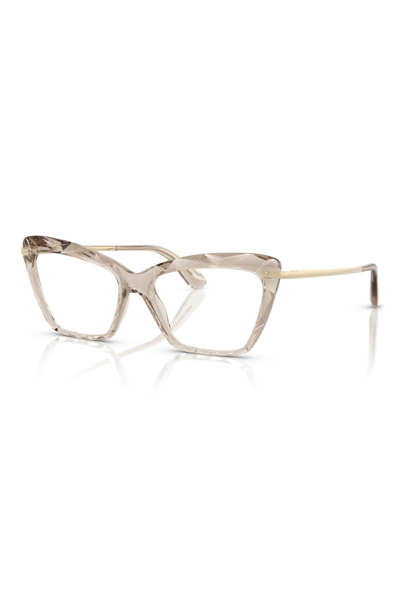 53mm Cat Eye Optical Glasses, Alternate, color, CAMEL
