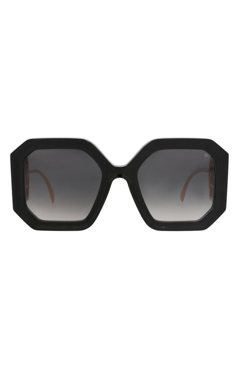 PHILIPP PLEIN 54mm Square Sunglasses, Main, color, Black Black Smoke