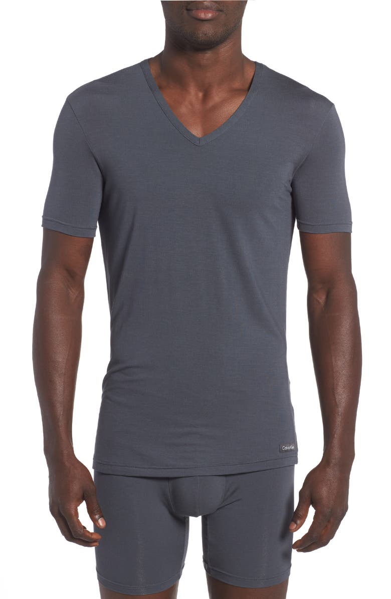 Calvin Klein 'U5563' V-Neck Micromodal T-Shirt, Main, color, 