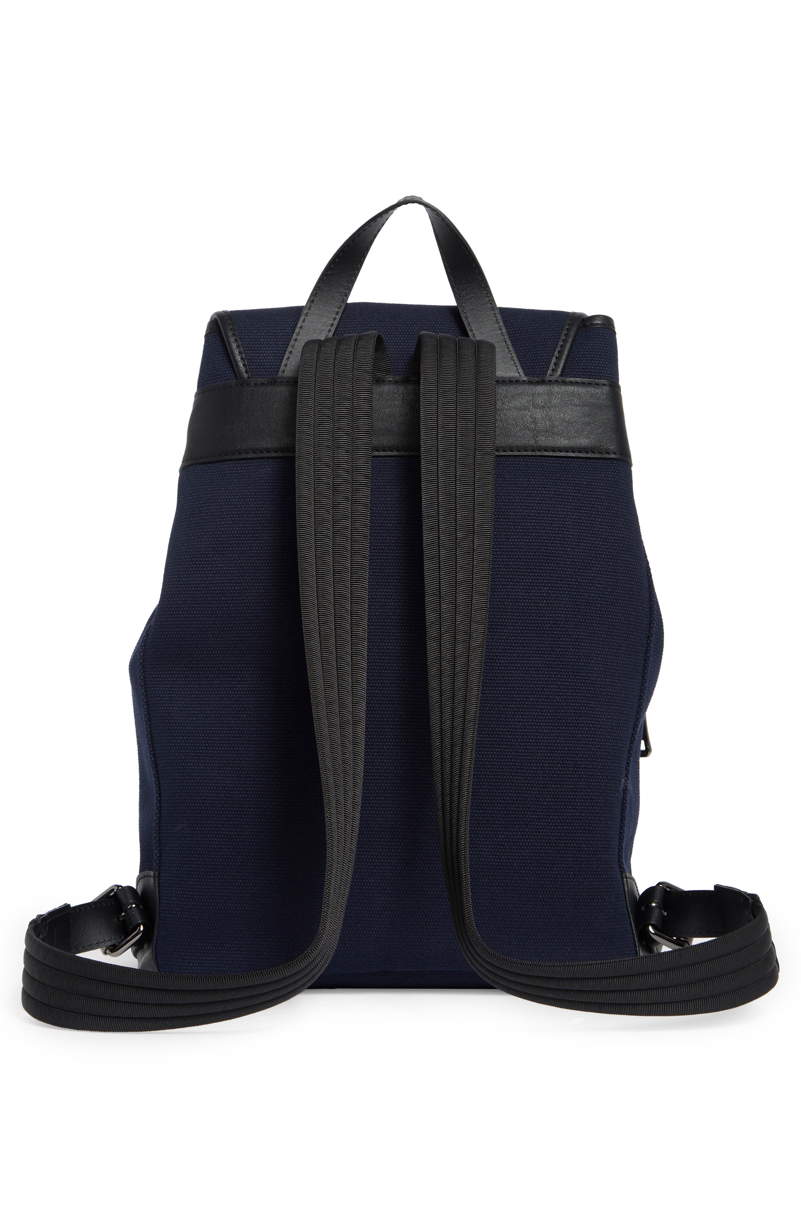 Longchamp 3D Leather & Twill Backpack, Alternate, color, Navy/Black