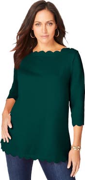 Jessica London Scallop Boatneck Tunic