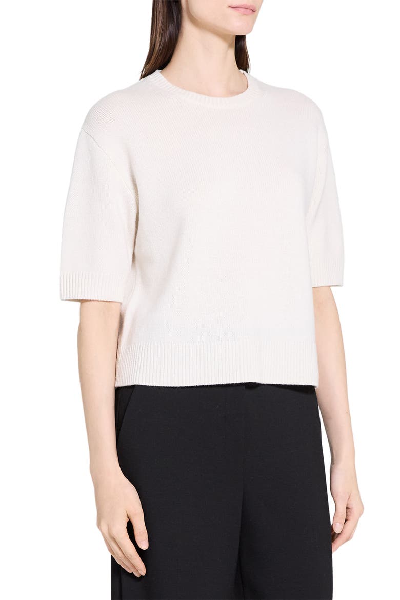 Short Sleeve Cashmere Sweater, Alternate, color, IVORY