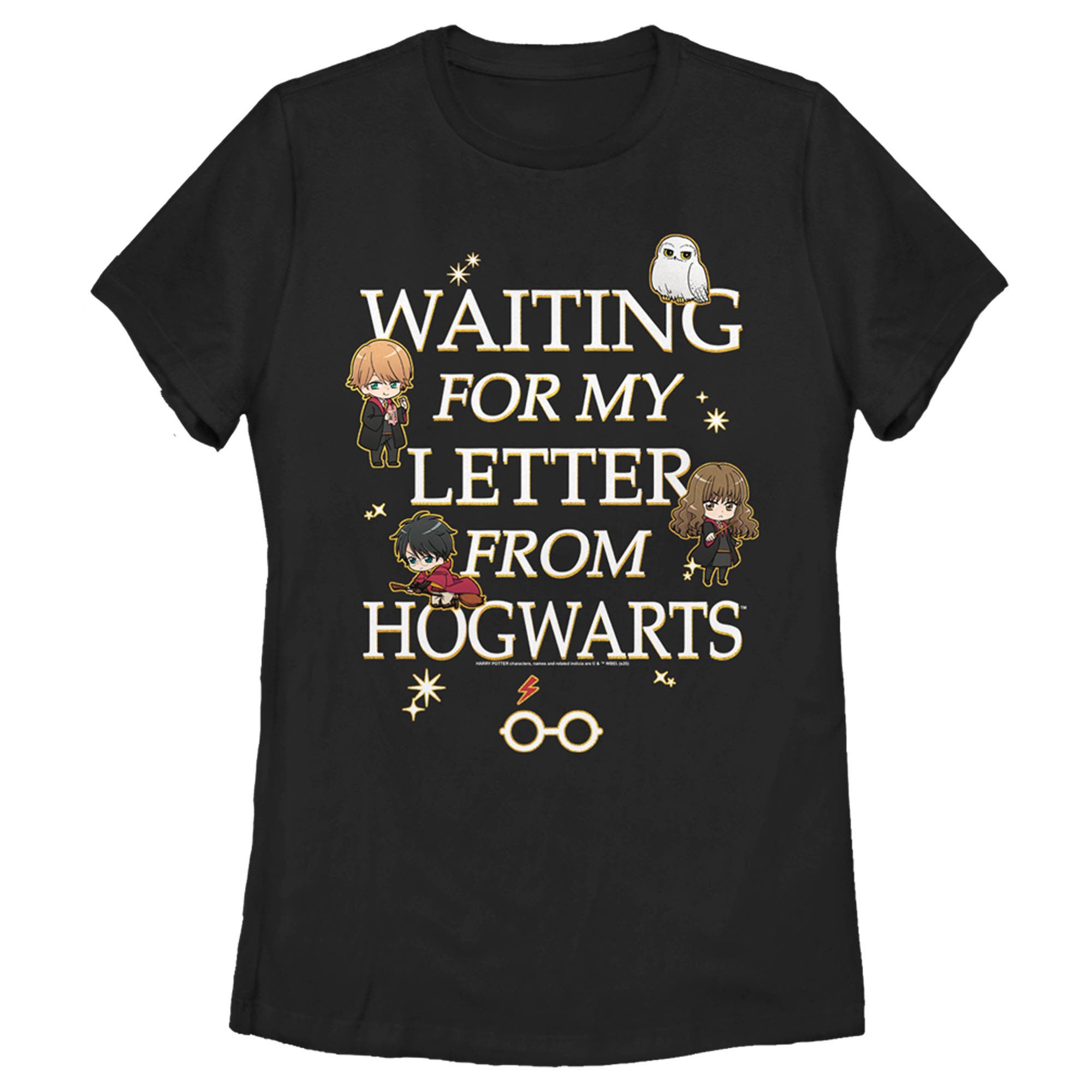Women's Harry Potter Letter From Hogwarts  Graphic T-Shirt in Black 