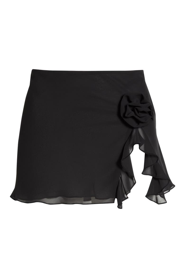 Rose Miniskirt, Alternate, color, BLACK