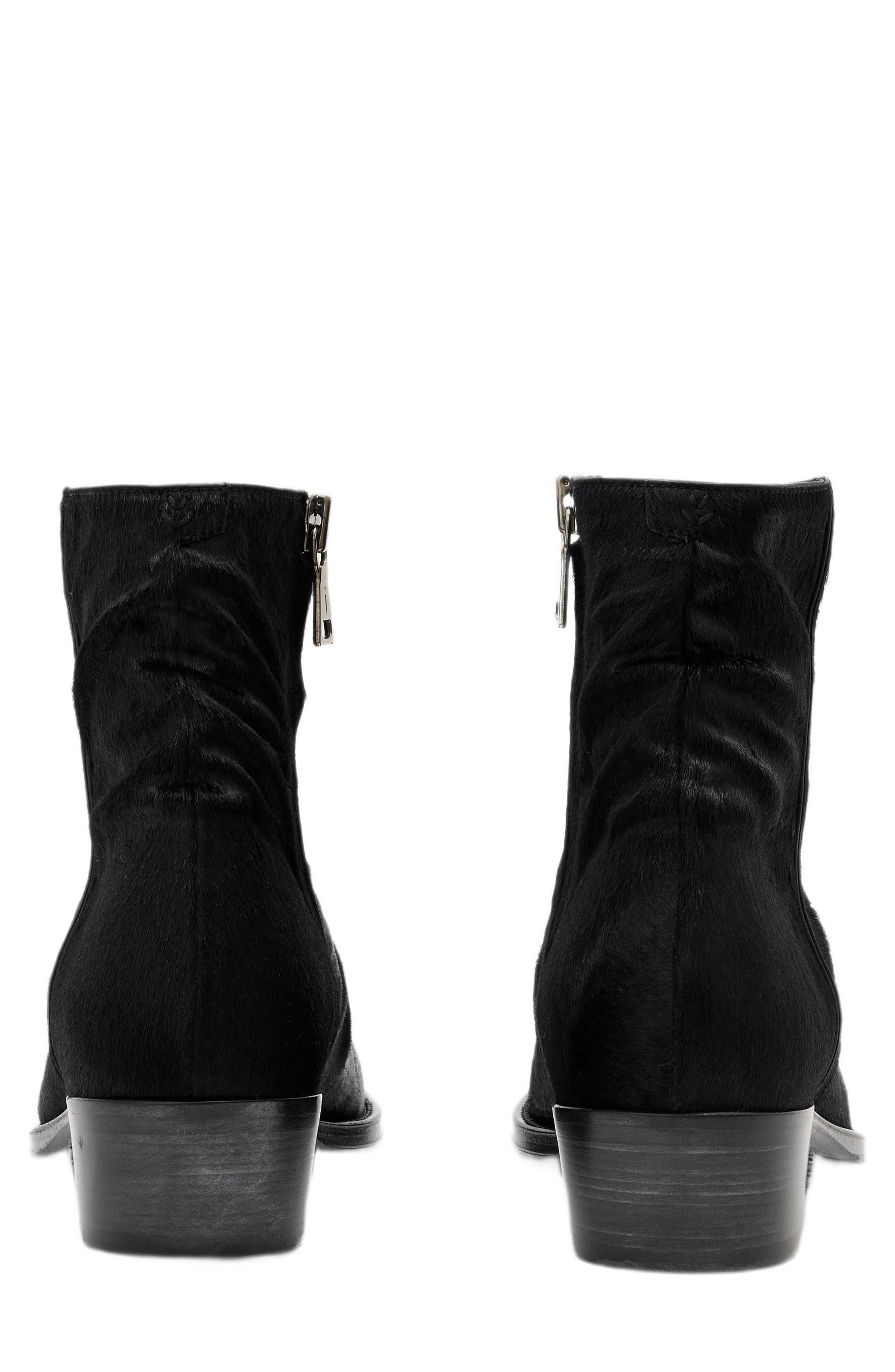 Two Five Two Genuine Calf Hair Zip Boot, Alternate, color, BLACK