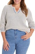 NIC+ZOE Textured Split Neck Sweater