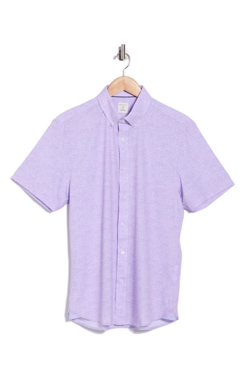 CONSTRUCT Short Sleeve Button-Down Shirt, Main, color, Lavender