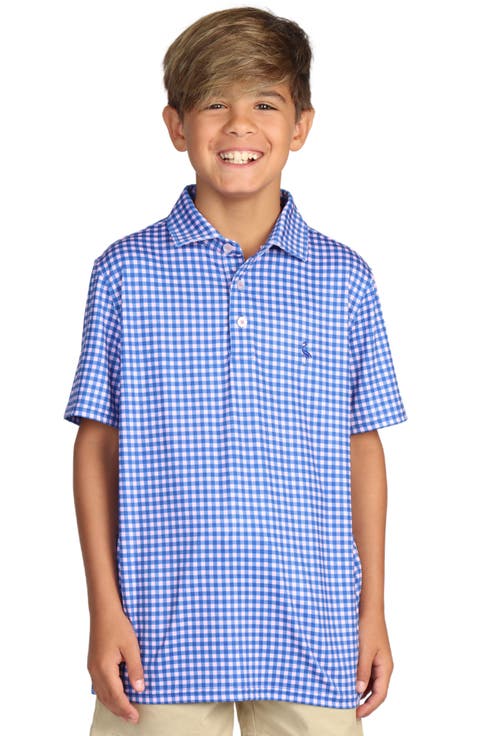 Kids' Gingham Performance Polo (Big Kid)