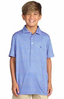 TailorByrd Kids' Gingham Performance Polo