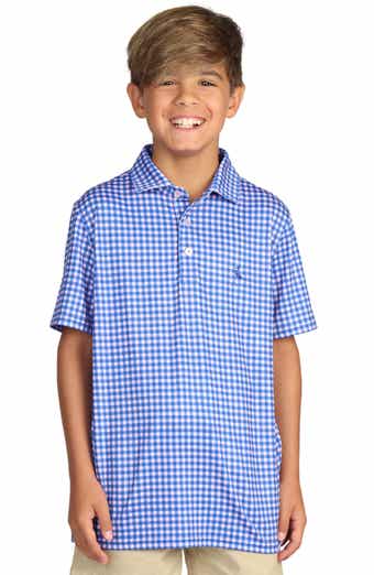 TailorByrd Kids' Gingham Performance Polo