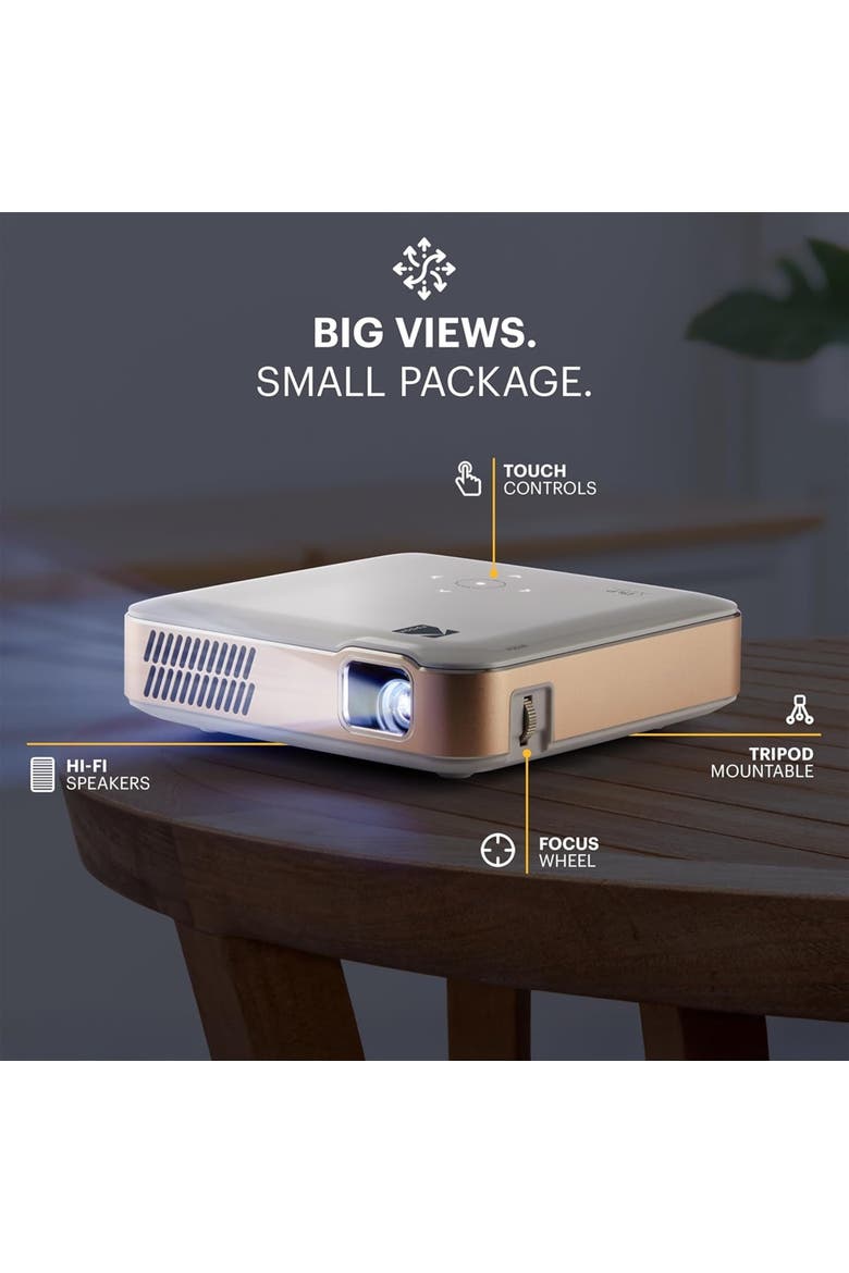 Luma 400 Smart Projector, HD Portable Pico Projector with Remote, Tripod & Carrying Case, Alternate, color, White