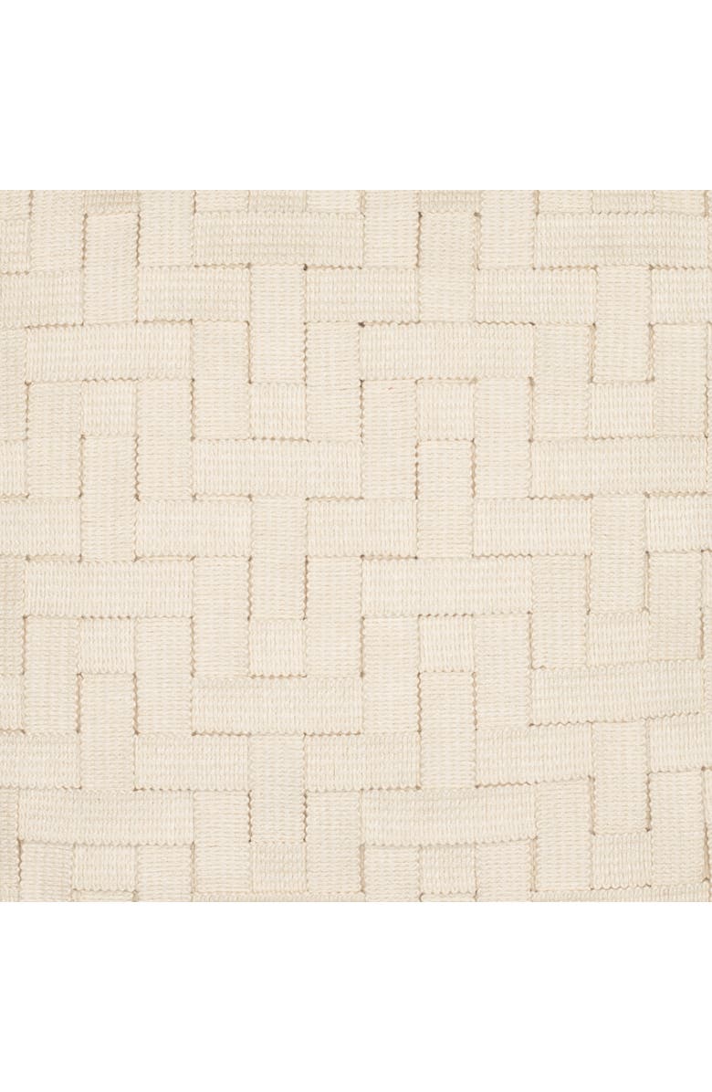 Elaine Smith Entwine Crema Indoor & Outdoor Woven Accent Pillow, Alternate, color, Crema