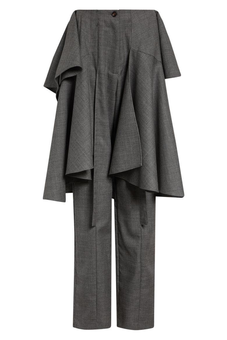 Cheval Wool Peplum Pants, Alternate, color, GREY MLANGE