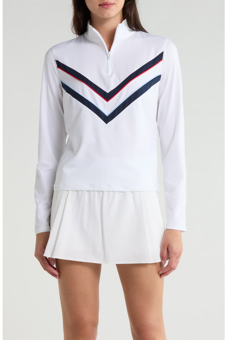 Chevron Long Sleeve Performance Polo, Main, color, SNOW
