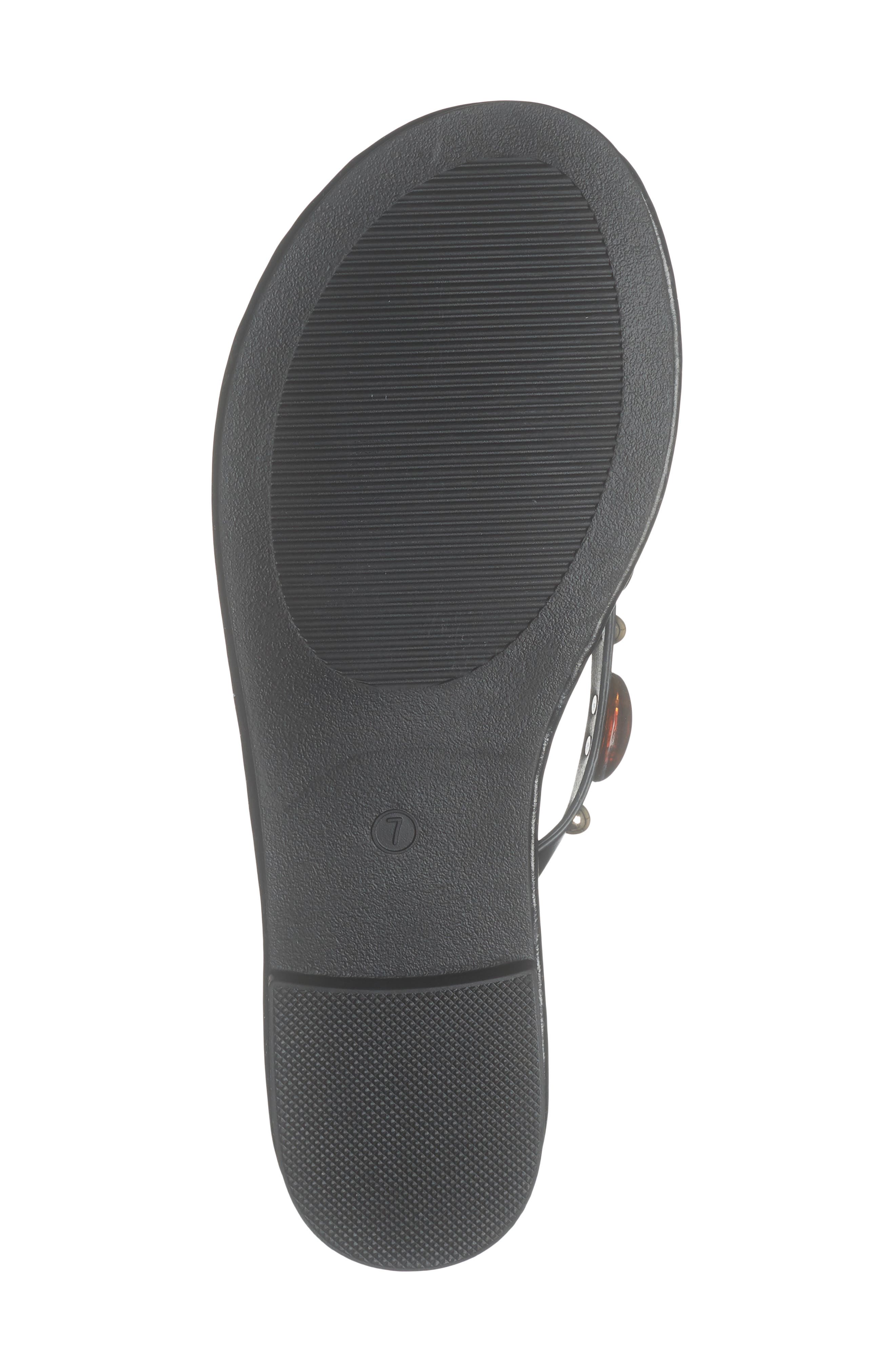 TOP MODA Aria Studded Flip Flop, Alternate, color, Black Pu