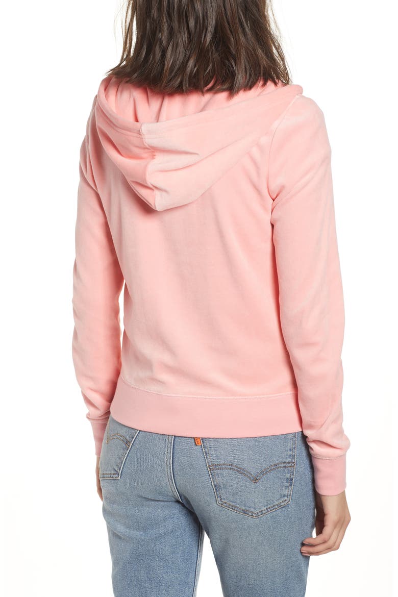 Robertson Velour Hoodie, Alternate, color, SORBET PINK