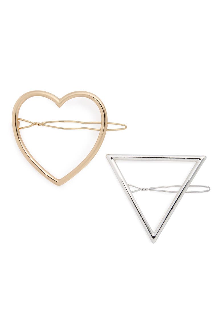 Open Charm Hair Pins, Main, color, GOLD