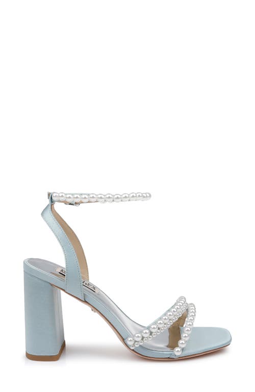 Badgley Mischka Collection Feisty Ankle Strap Sandal In Mist Satin