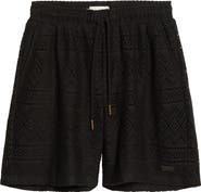 HONOR THE GIFT Pointelle Crochet Cotton Blend Drawstring Shorts