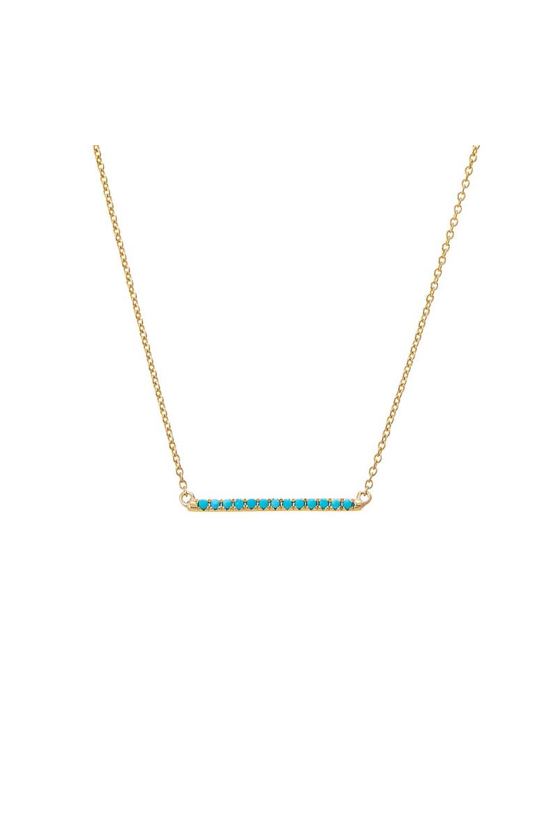 BY ADINA EDEN Turquoise Bar Pendant Necklace 14K, Main, color, 