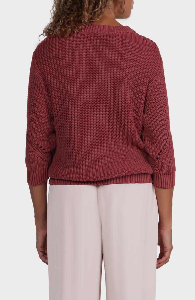matty m. Hancock Cotton Pointelle Sweater, Alternate, color, Rosewood