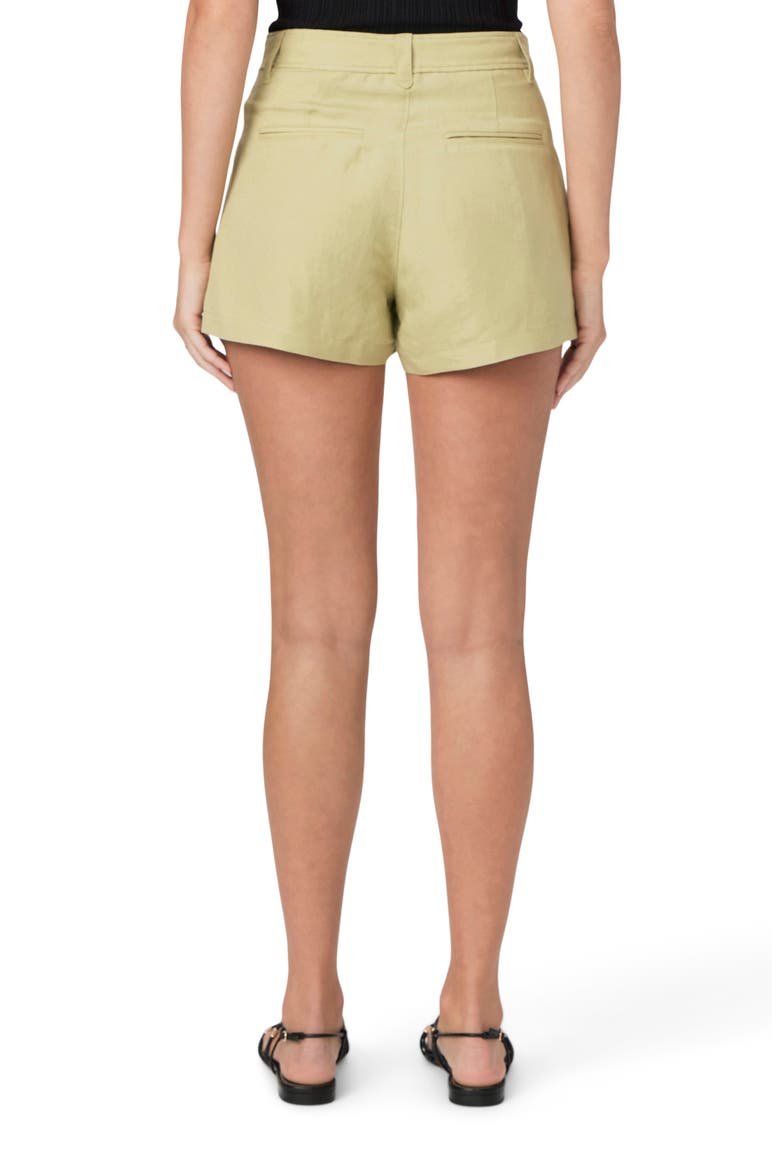 Brittane Linen Blend Shorts, Alternate, color, PALEOLIVE