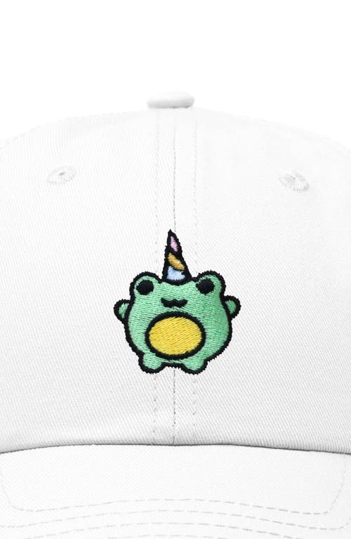 Dalix Froggy Unicorn Embroidered Cap In White