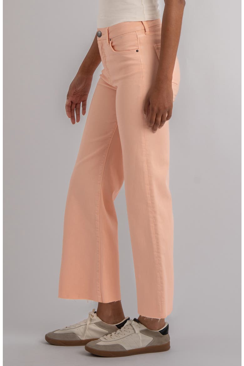 Meg Fab Ab Raw Hem High Waist Wide Leg Jeans, Alternate, color, SHERBET