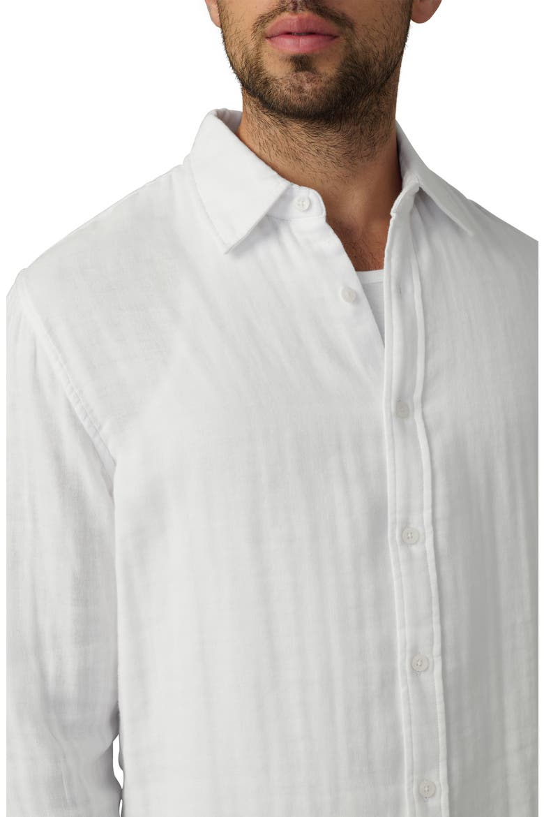 Cedric Cotton Gauze Button-Up Shirt, Alternate, color, OPTIC WHITE