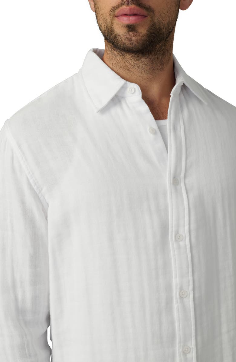 Joe's Cedric Cotton Gauze Button-Up Shirt, Alternate, color, Optic White